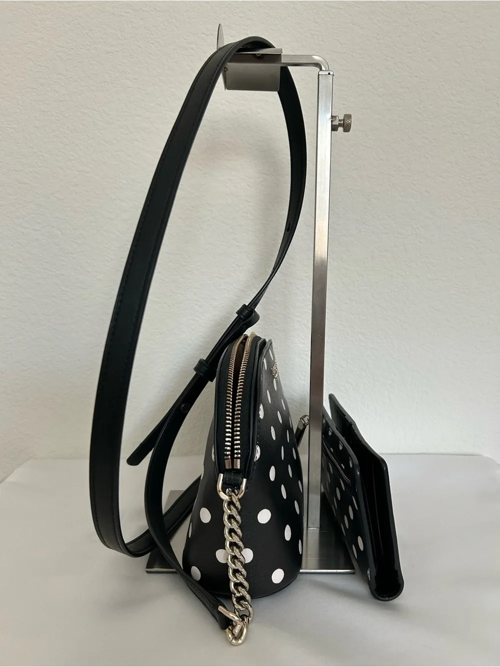 ♠️🤍Kate Spade🤍♠️Black & White  Polka Dot Dome Crossbody Bag & Wallet Set 🖤